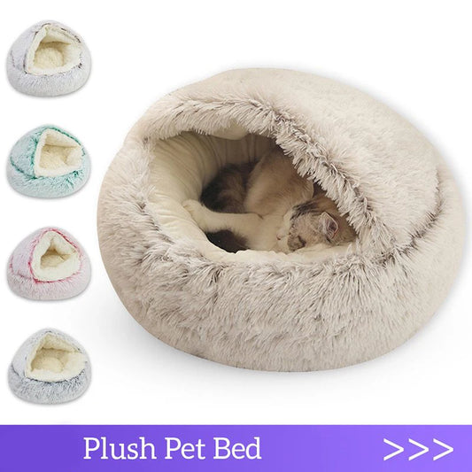 Warm Soft Plush Pet Bed with Cover